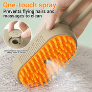 Ultimate 3-in-1 Electric Steam Grooming Brush with Massage and Spray Function for Pets