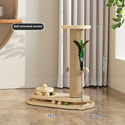 Rotating Solid Wood Cat Scratching Post and Play Station