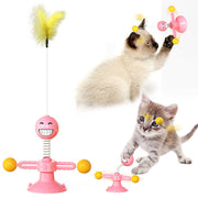 Interactive Cat Windmill Toy with Scratching Function and Luminous Balls