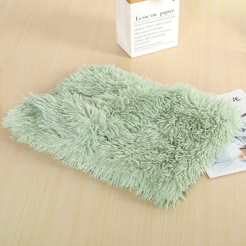 Fluffy Plush Dog Blanket Pet Sleeping Mat Cushion