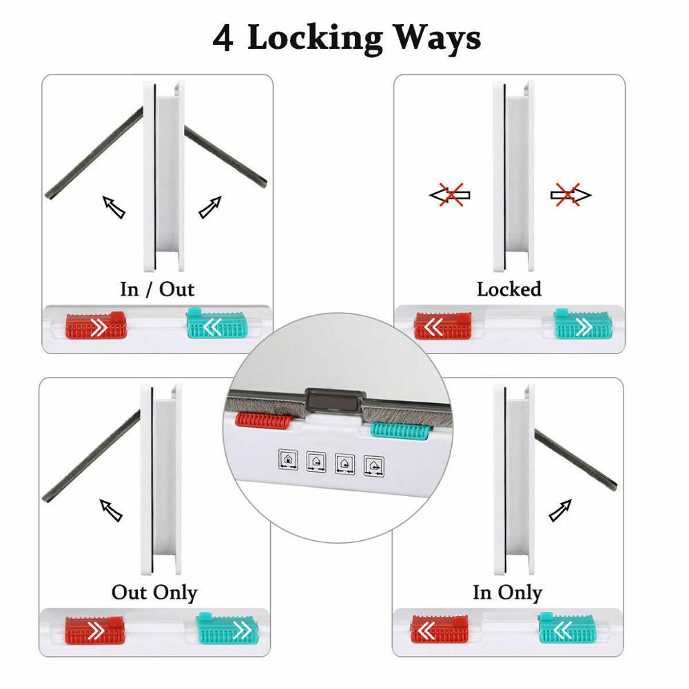 Dog Cat lock Flap Door ABS durable Puppy Pet Door 4 Way Security Lock