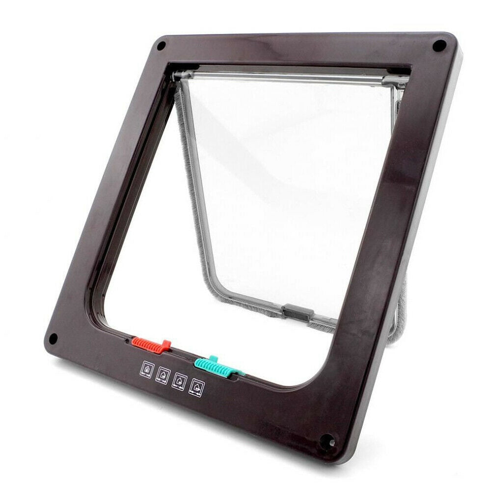 Dog Cat lock Flap Door ABS durable Puppy Pet Door 4 Way Security Lock