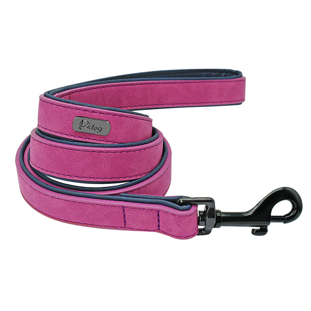 Custom Dog Collars Leather Personalized Pet Dog Tag Collar Leash Lead