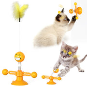 Interactive Cat Windmill Toy with Scratching Function and Luminous Balls