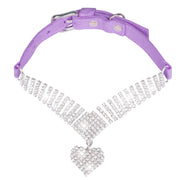 Glamorous Rhinestone Adorned Suede Cat Collar for Stylish Pets