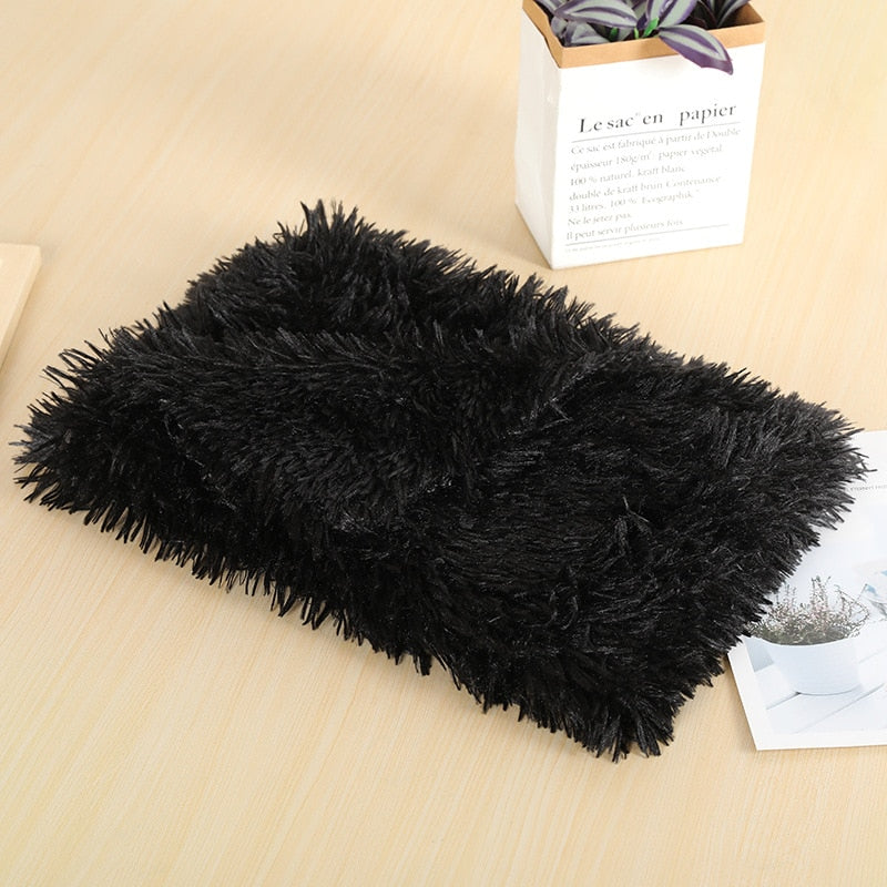 Fluffy Plush Dog Blanket Pet Sleeping Mat Cushion