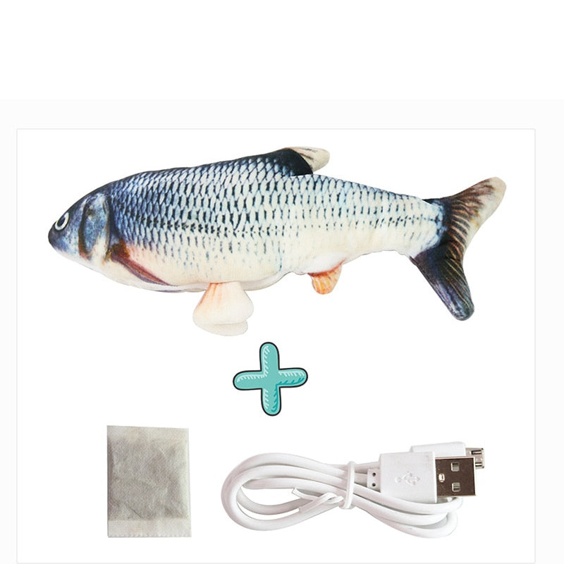 Cat USB Charger Toy Fish Interactive Realistic Electric floppy Fish Cat toy