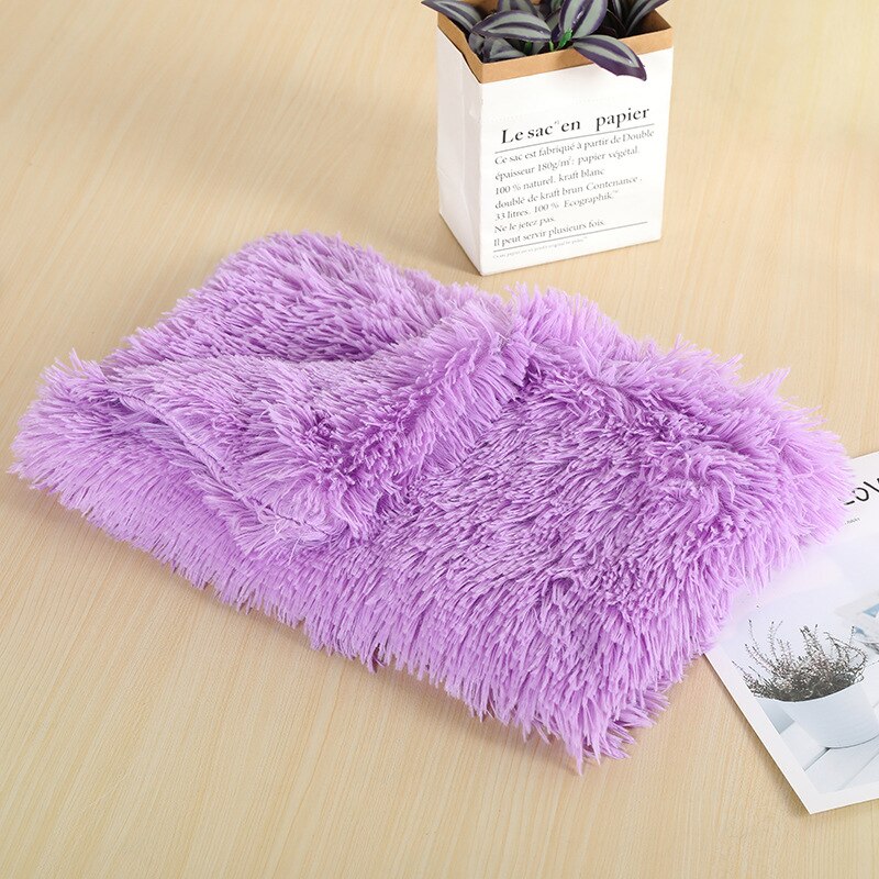 Fluffy Plush Dog Blanket Pet Sleeping Mat Cushion