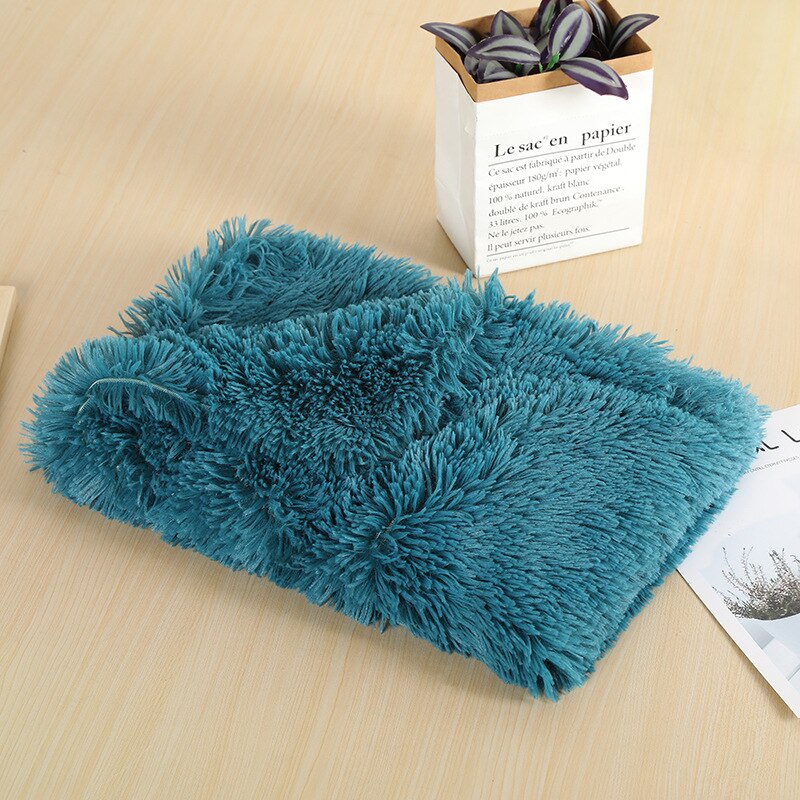Fluffy Plush Dog Blanket Pet Sleeping Mat Cushion