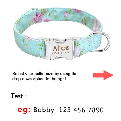 Dog Collar Personalized Nylon Pet Dog Tag Collar