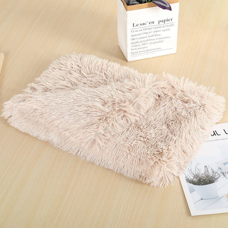 Fluffy Plush Dog Blanket Pet Sleeping Mat Cushion