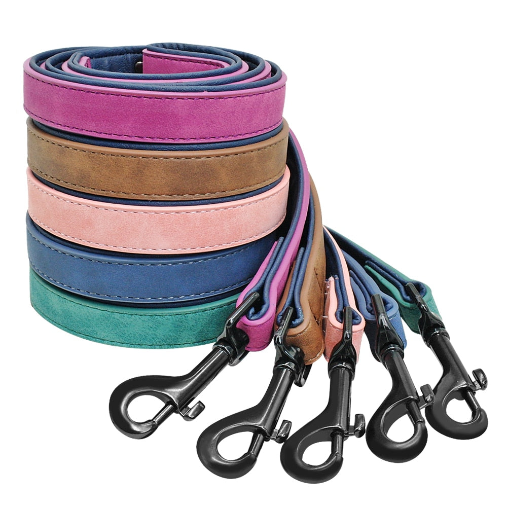 Custom Dog Collars Leather Personalized Pet Dog Tag Collar Leash Lead