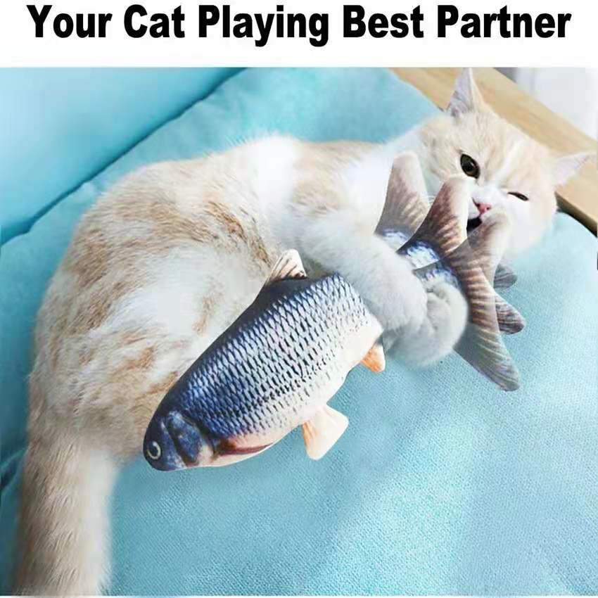 Cat USB Charger Toy Fish Interactive Realistic Electric floppy Fish Cat toy