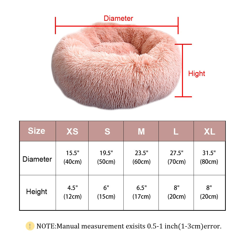 Donut Dog Bed Warm Fleece Round Dog Kennel