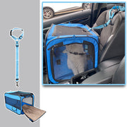 Portable Pet Travel Carrier with Secure Locking Zippers
