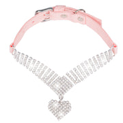 Glamorous Rhinestone Adorned Suede Cat Collar for Stylish Pets