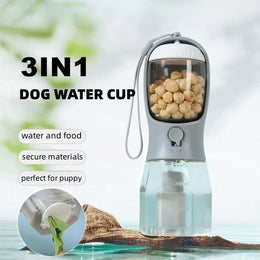 Three-in-one Portable Small Multi-functional dog water bottle