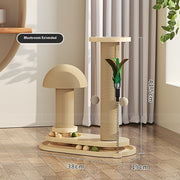 Rotating Solid Wood Cat Scratching Post and Play Station