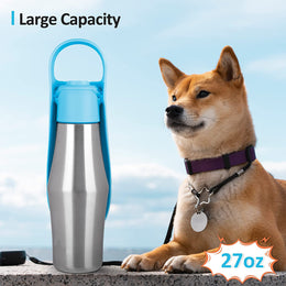 Stylish Soft Silicone Leaf Design Portable Dog Water Bottle