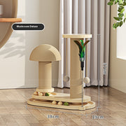 Rotating Solid Wood Cat Scratching Post and Play Station