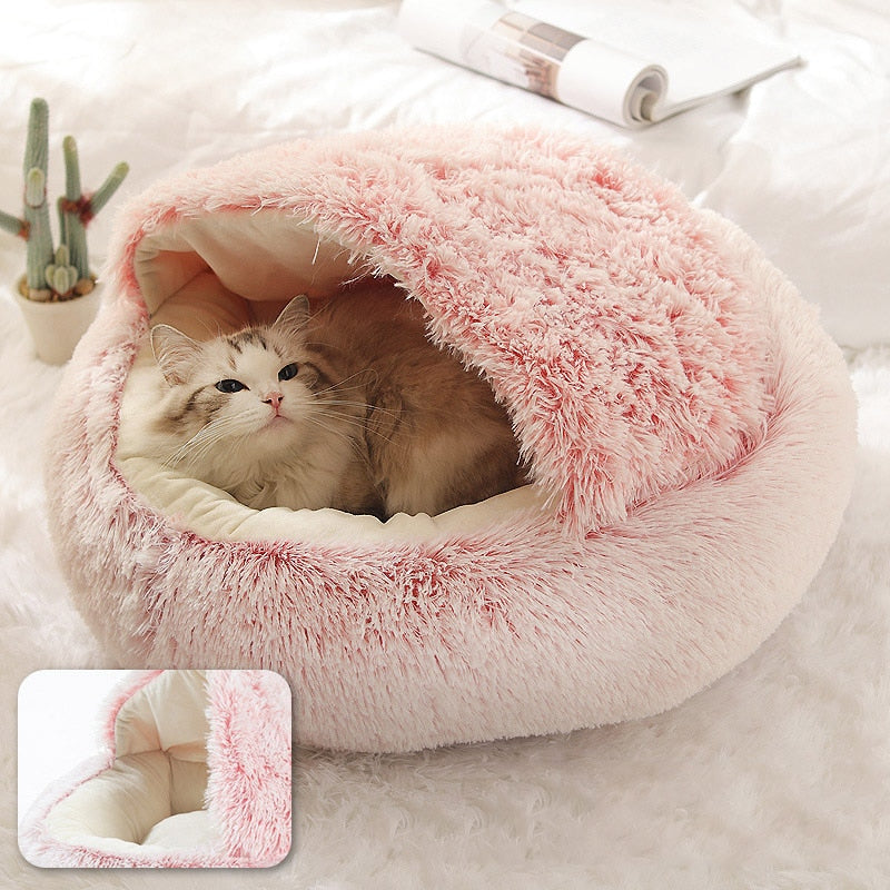 Pet Dog Cat Bed Round Plush Cat Warm Bed