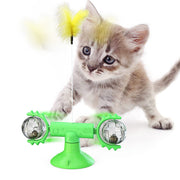 Interactive Cat Windmill Toy with Scratching Function and Luminous Balls