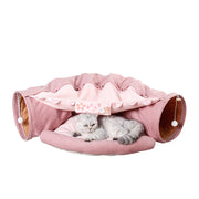 Interactive Cat Play Tunnel with Collapsible Design and Sleeping Mat