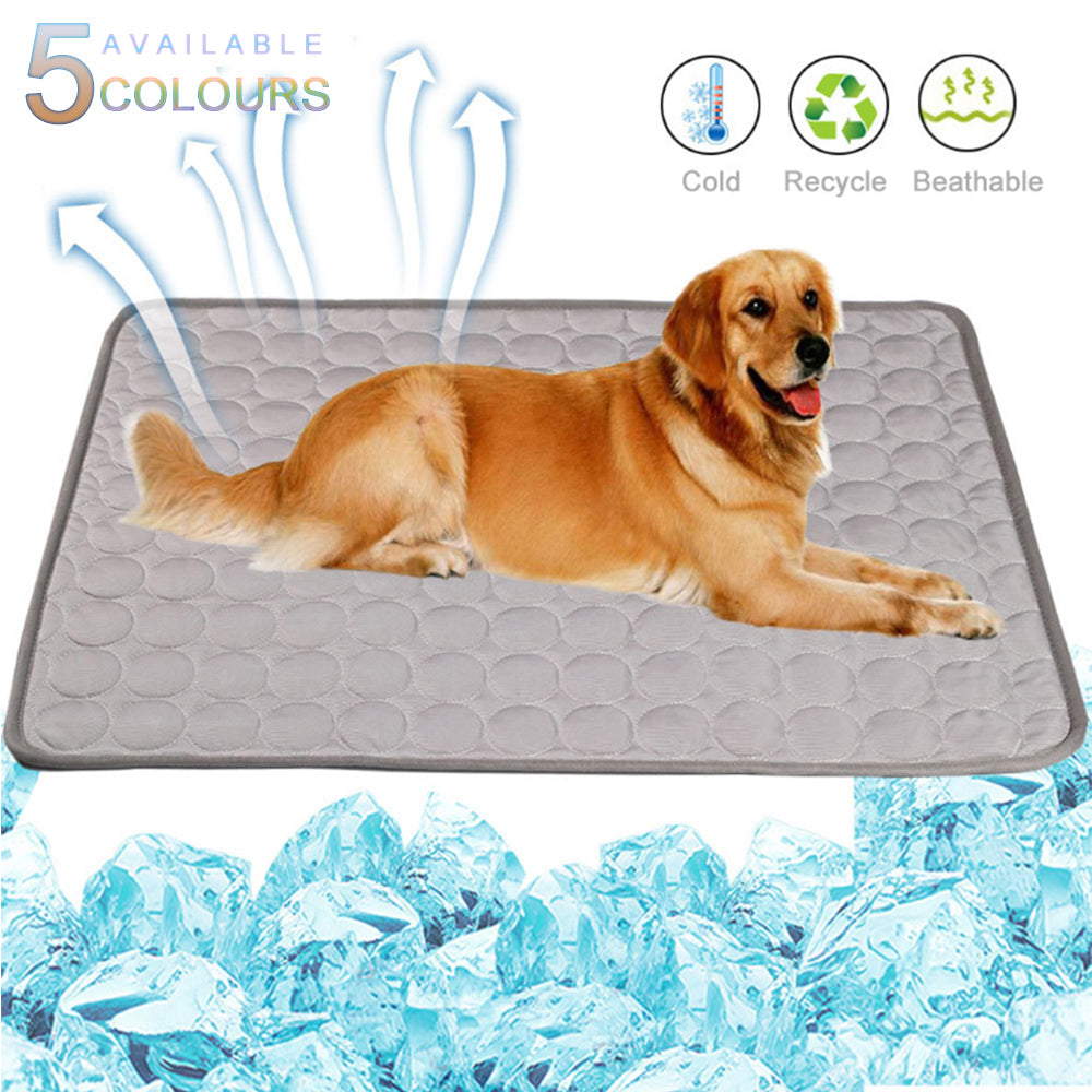 Dog Summer Cooling Mat 3 Size Pet Ice Pad Cool Cold Silk Moisture-Proof Cooler Sofa Mats
