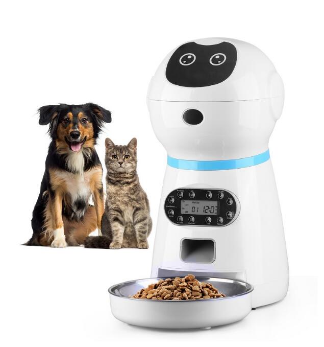 3.5L Automatic Robot Pet Feeder Pet Smart Feeder Stainless Steel Food Tray