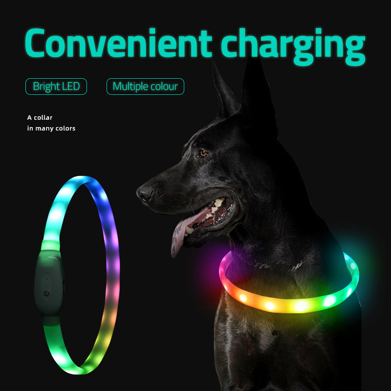 Pet Luminous Collar Dog Collar USB Charging Dog Night Aperture Led