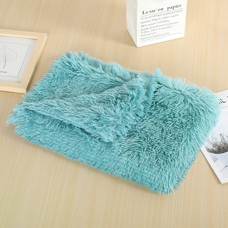 Fluffy Plush Dog Blanket Pet Sleeping Mat Cushion