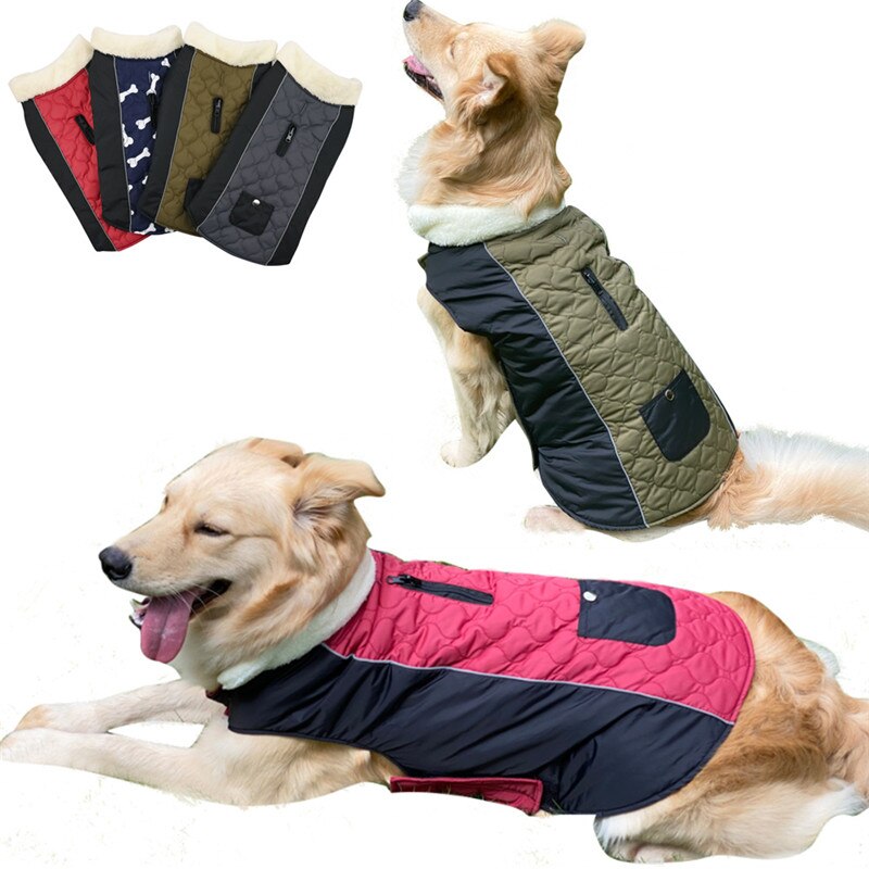 Pocket Autumn and Winter Pet Clothes Cotton Coat Double-sided