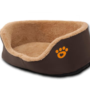 Cozy Plush Round Dog Bed - Warm Wool Pet Sofa