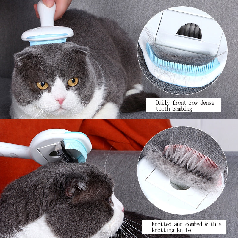 3 in 1 Dense Tooth Comb Dog Cat Hair Shedding Brush
