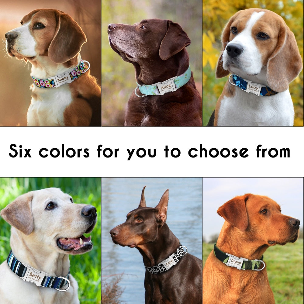 Dog Collar Personalized Nylon Pet Dog Tag Collar