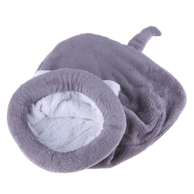 Warm Coral Fleece Cat Sleeping Bag Bed