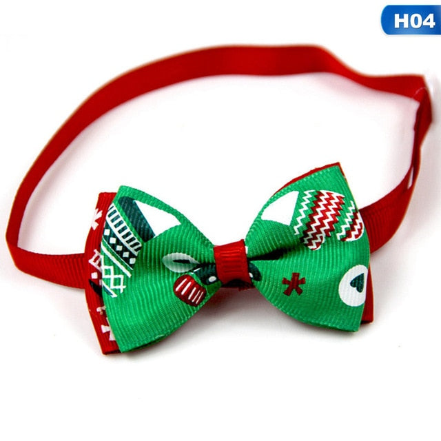 Christmas Holiday Pet Cat Dog Collar Bow Tie Adjustable Neck Strap