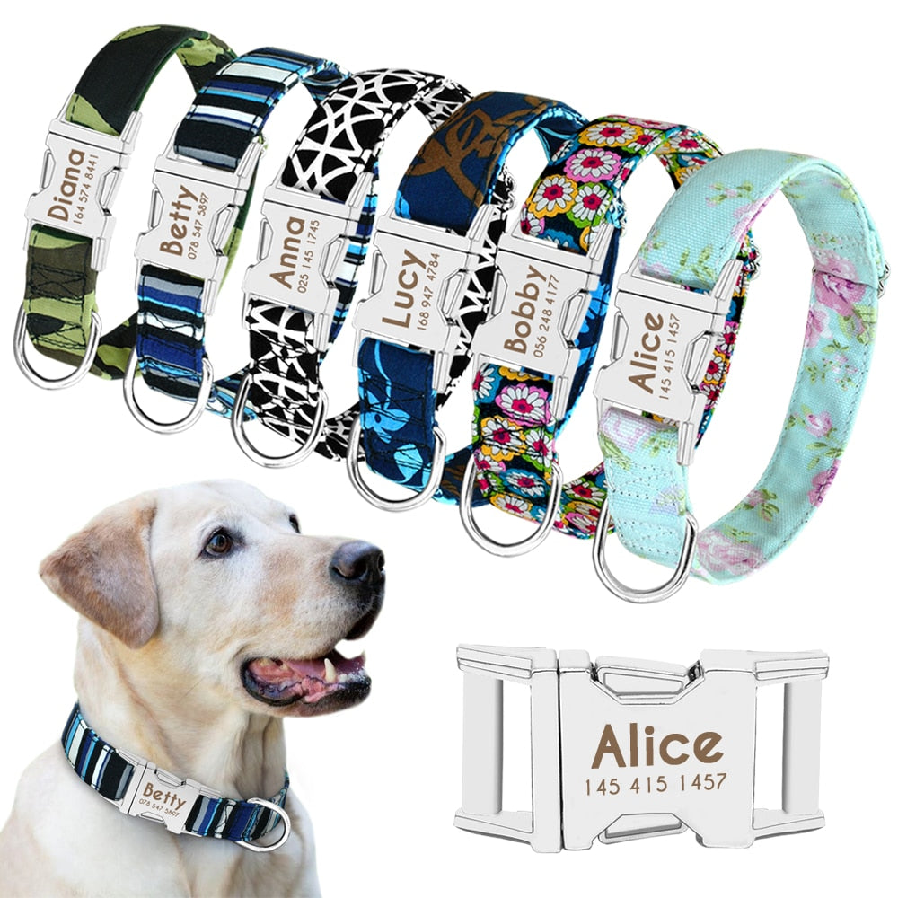 Dog Collar Personalized Nylon Pet Dog Tag Collar