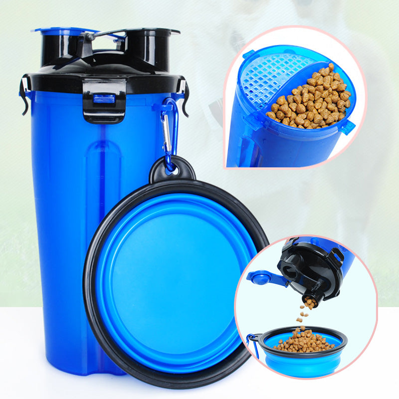 Portable Dogs Cats Feeder & Water Bottle