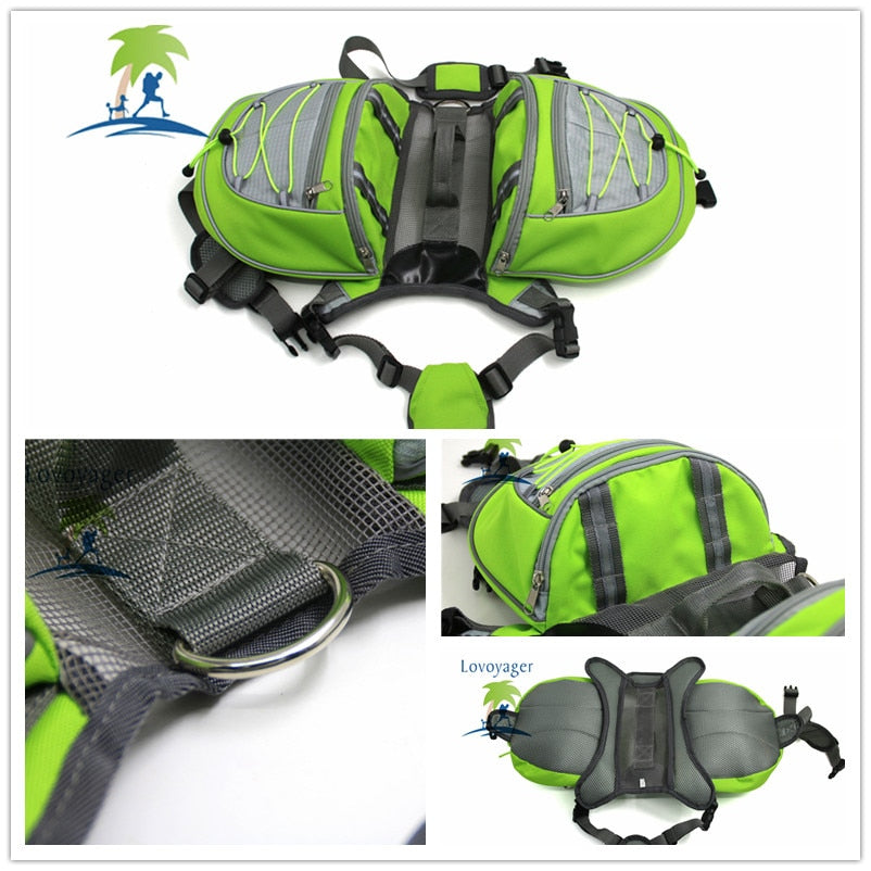 High quality pet accessories waterproof Adjustable nylon Dog Backpack