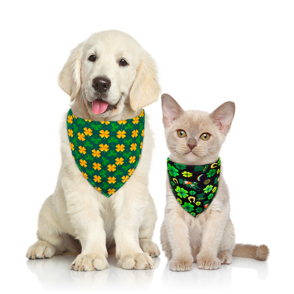 Pet Accessories Triangle Scarf Clover Dog Scarf