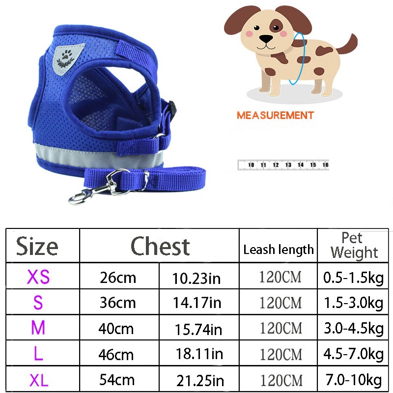 Reflective Safety Pet Dog Harness and Leash Set