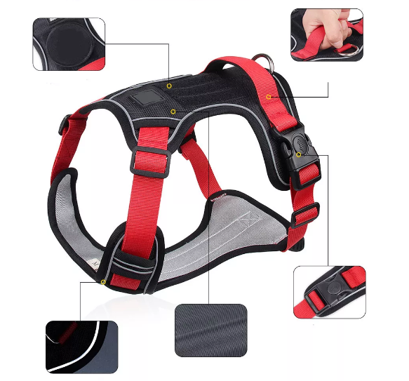 Pet chest harness vest type big dog chest back explosion-proof punch dog chest harness