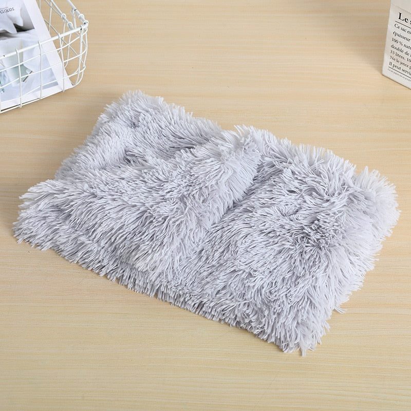 Fluffy Plush Dog Blanket Pet Sleeping Mat Cushion