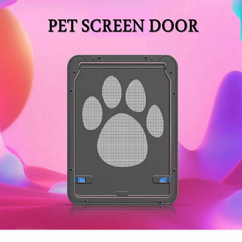 Pet Door New Safe Lockable Magnetic Screen Outdoor Dogs Cats Window Gate House Enter Freely Fashion Pretty Garden Easy Install